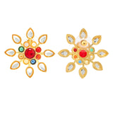 Navratna Surya Kundan Stud Earrings