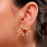 Navratna Surya Kundan Stud Earrings