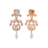 Royal Romance Kama Rose Gold Drop Earrings