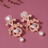 Royal Romance Kama Rose Gold Drop Earrings