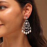 Royal Romance Margaret Black Statement Earrings