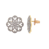 Sparkling Elegance Love Bloom Gold Stud Earrings