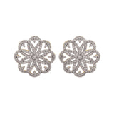 Sparkling Elegance Love Bloom Gold Stud Earrings