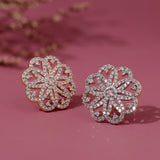 Sparkling Elegance Love Bloom Gold Stud Earrings