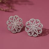 Sparkling Elegance Love Bloom Stud Earrings