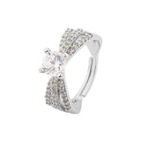 Valentine’s Day Celestial Triple-Band Silver Solitaire Ring