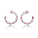 Valentine’s Day Pink & Crystal Heart Halo Earrings