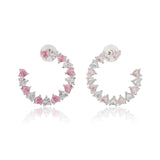 Valentine’s Day Pink & Crystal Heart Halo Earrings