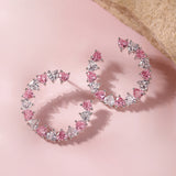 Valentine’s Day Pink & Crystal Heart Halo Earrings