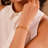 Valentine’s Day Golden Knotted Love Cuff Bracelet