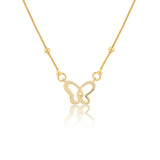 Valentine’s Day Golden Flutter Heart Butterfly Necklace