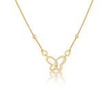 Valentine’s Day Golden Flutter Heart Butterfly Necklace
