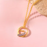 Valentine’s Day Golden Embrace Orbit Pendant