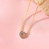 Valentine’s Day Golden Mini Heart Crystal Necklace