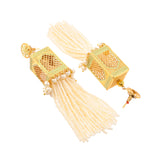 Pearl Elegance Opulent Heavily Embellished Brass Yellow Gold Plated Jewellery Set
