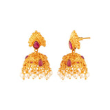 Golden Reprise Jhumka Drop Earrings