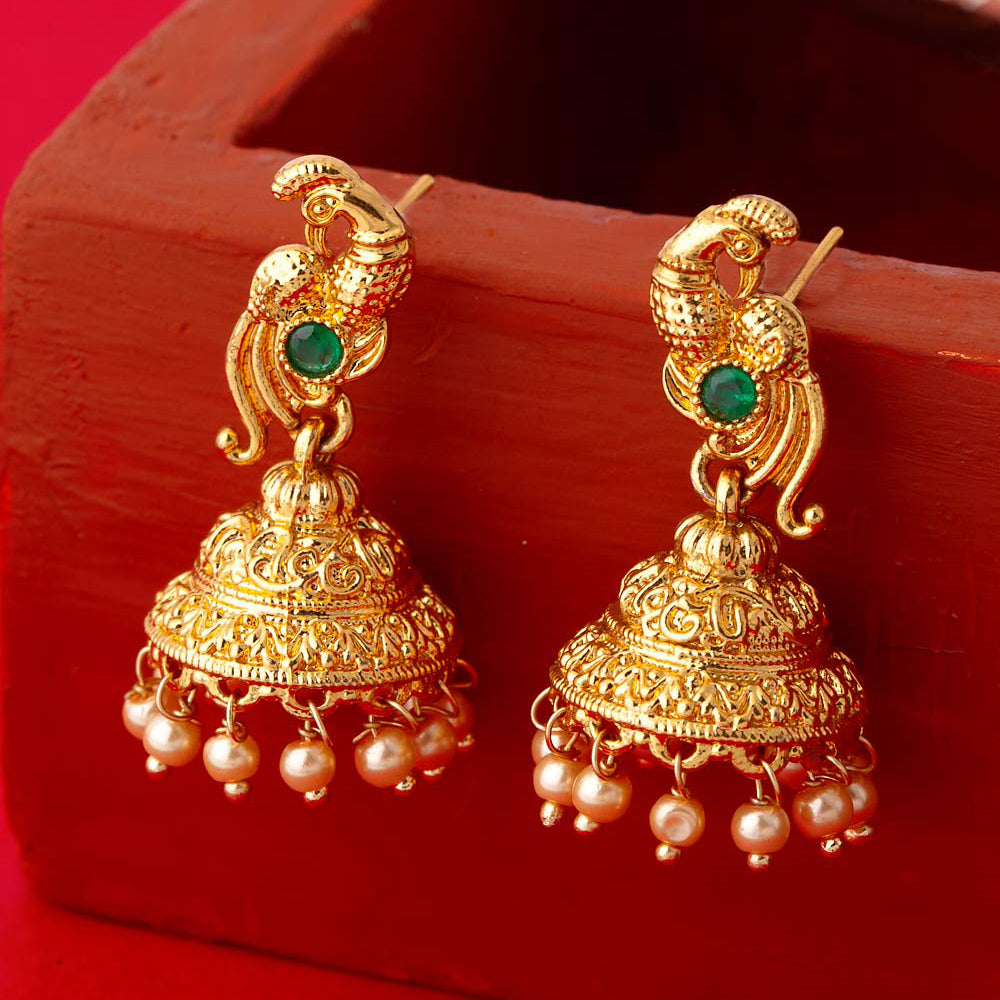 Cheap Voylla Sanwari Bell Motif Jhumka Earrings for Women and Girls | Joom