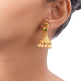 Golden Reprise Brass Jhumka Earrings