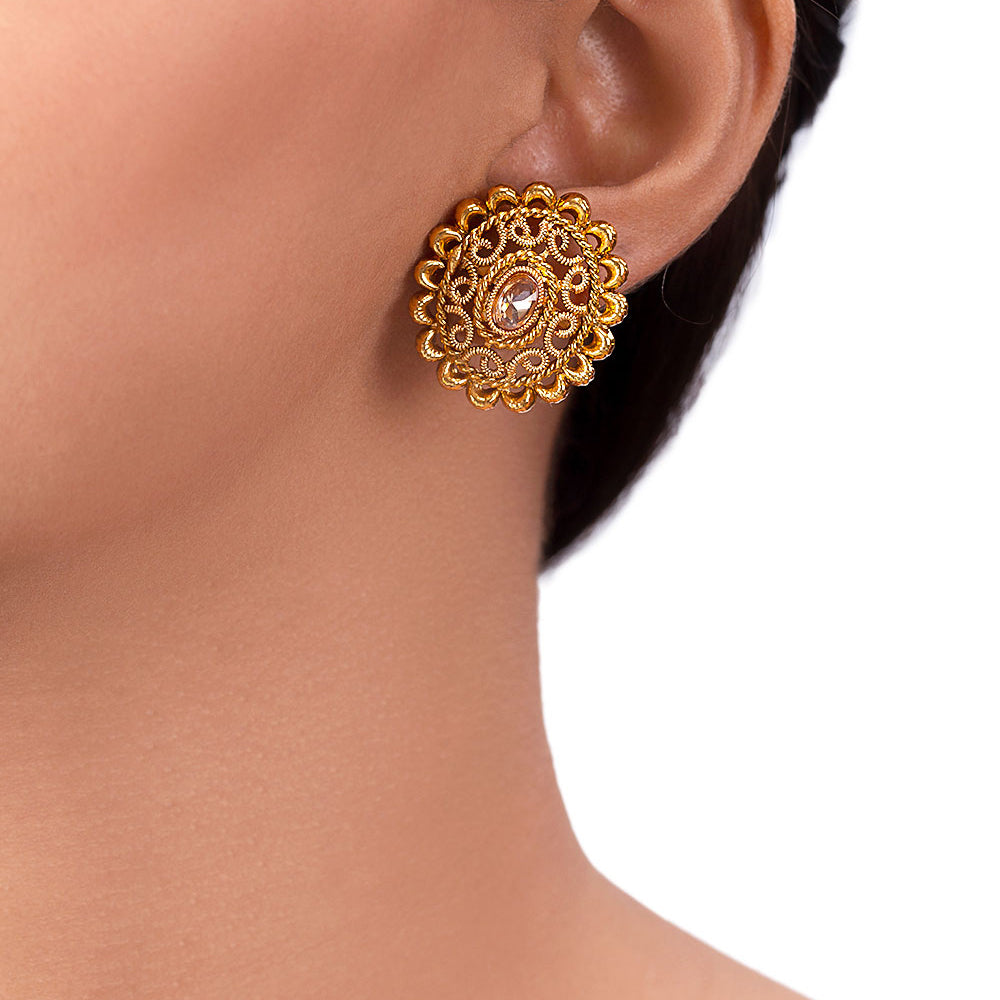 Golden Reprise Gemstones Embellished Earrings