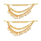 Brass Heavily Embellished Ear Chains