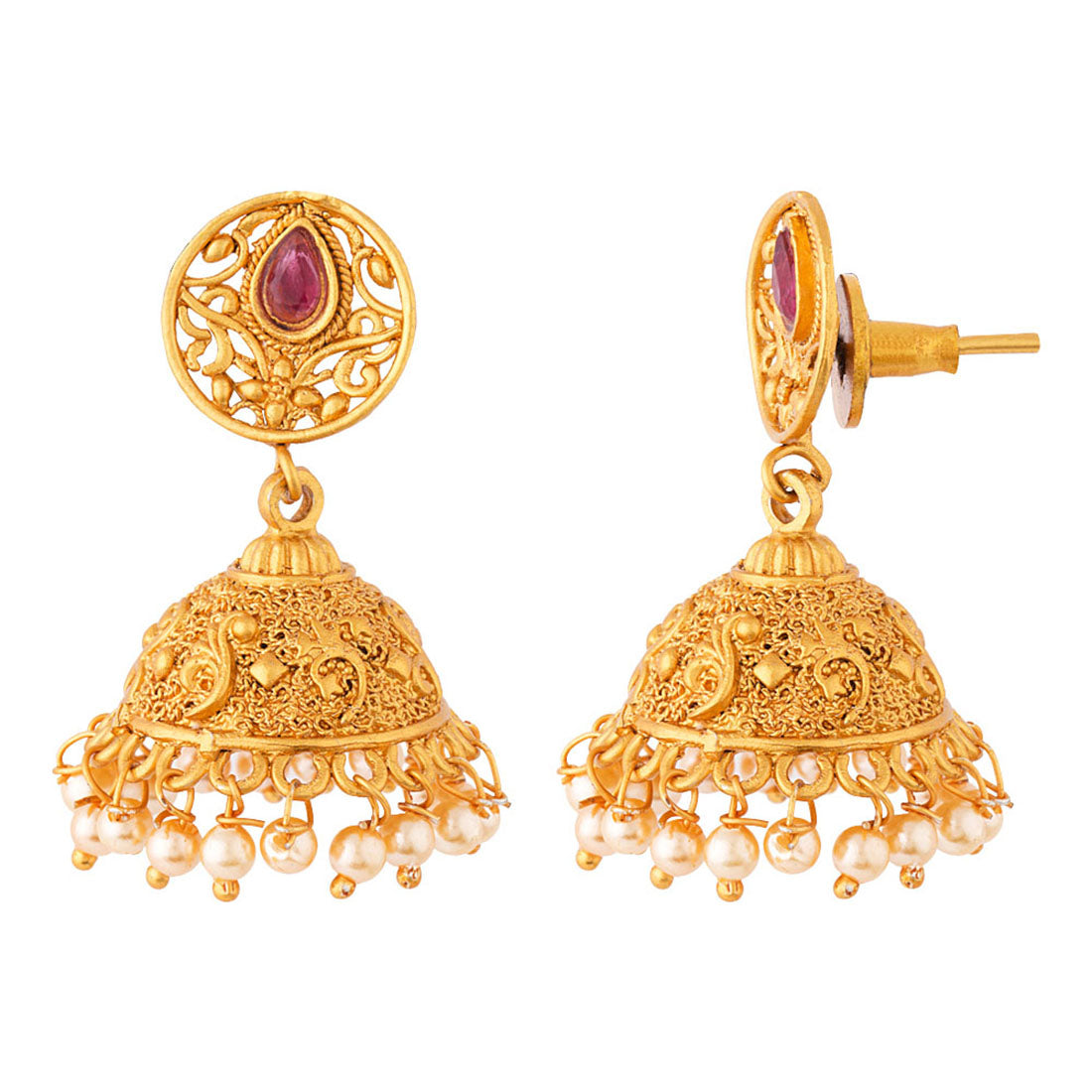 Copper Plated Jhumka Drop Earrings
