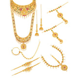 Yellow Gold Plated Complete Bridal Set