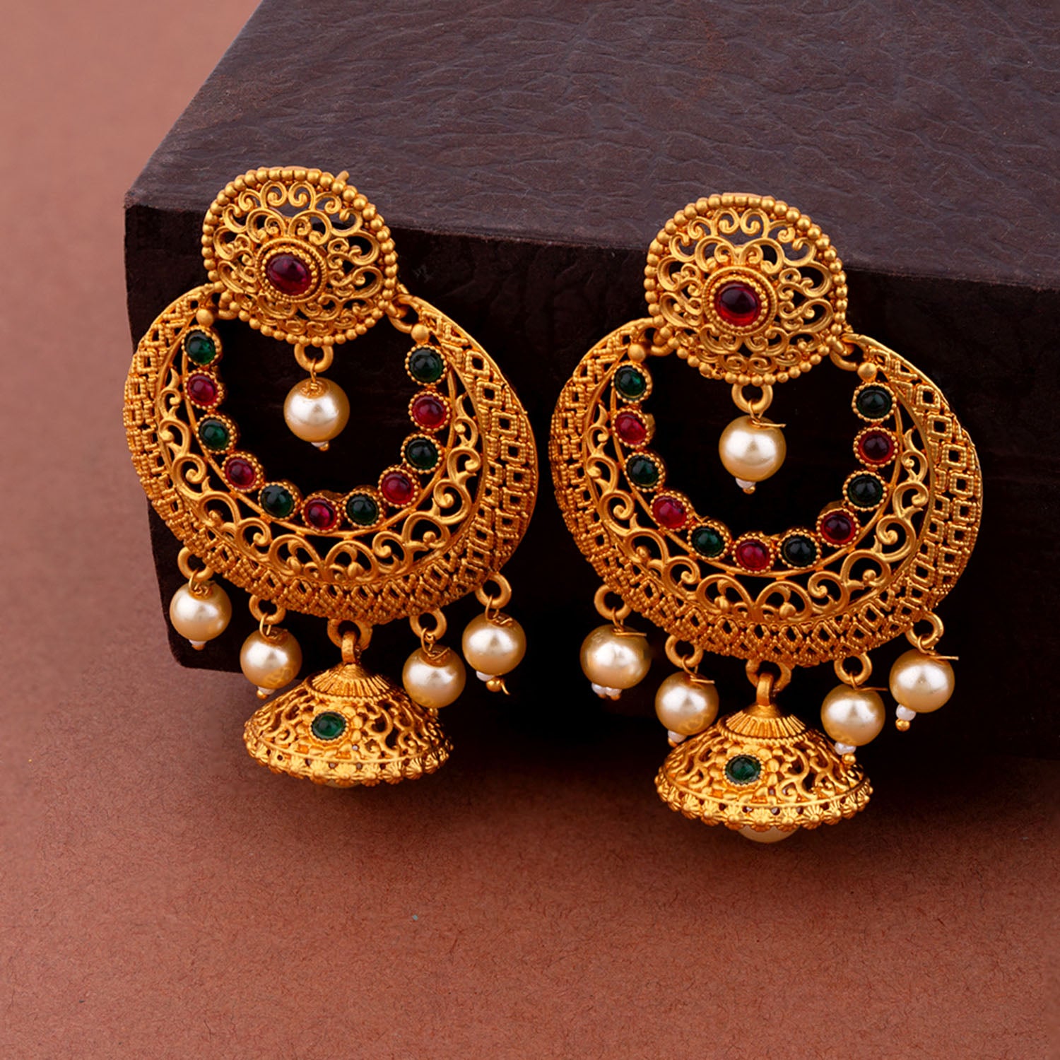 Buy Teejh Siyaa Magenta Golden Dangler Earrings Online At Best Price @ Tata  CLiQ
