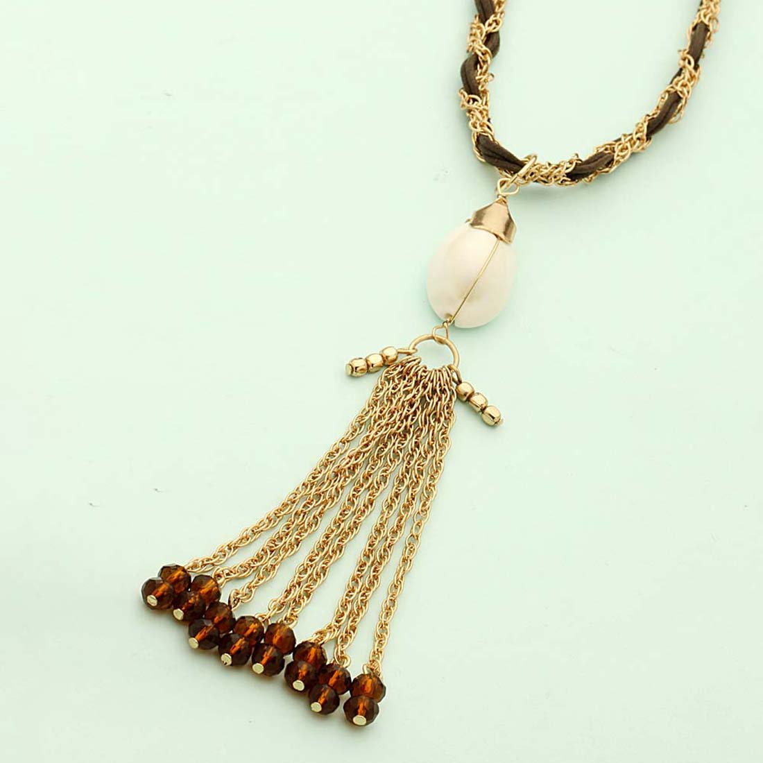 Sea Shell Studded Gold-Toned Necklace