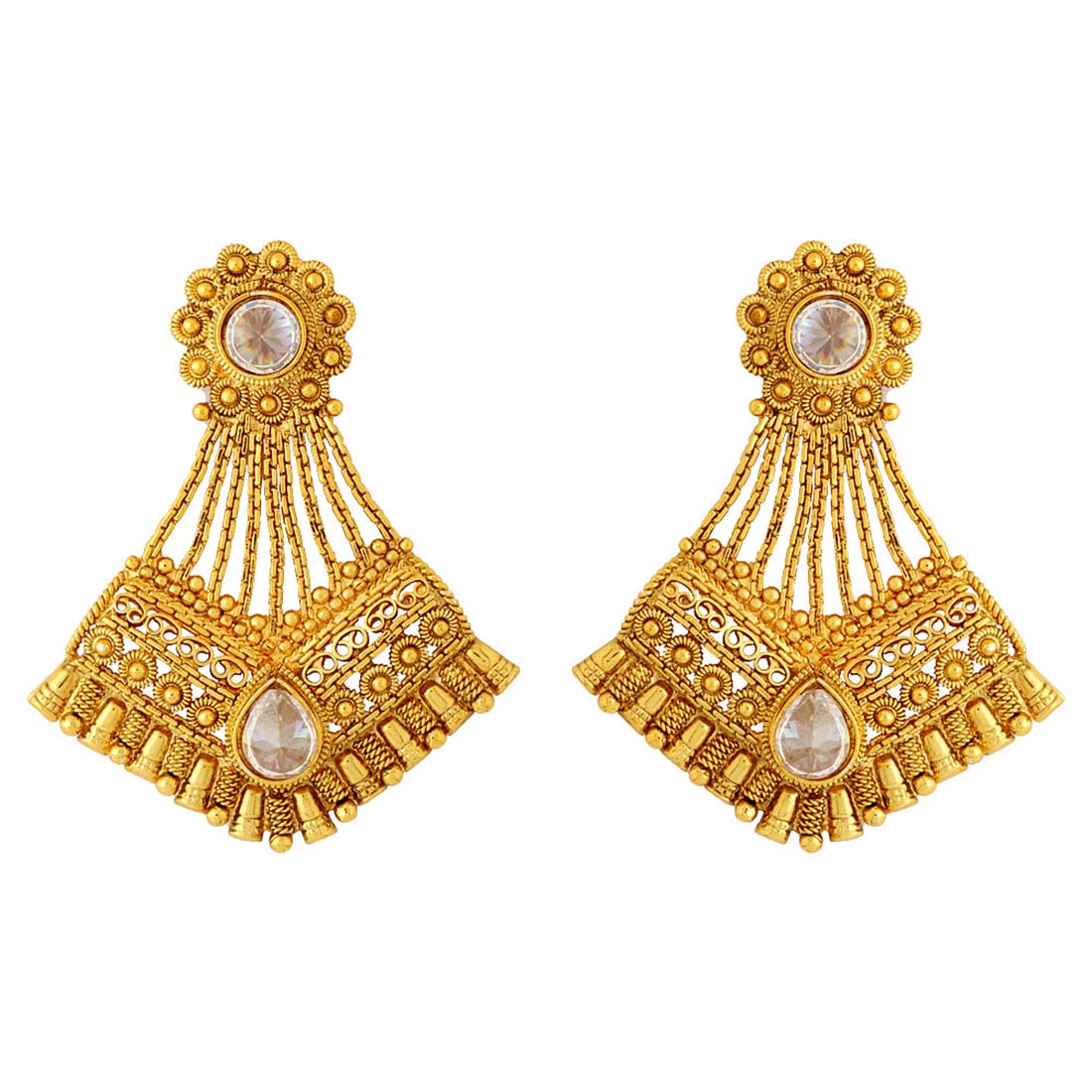 Traditional Designer Earrings with Shiny Stones