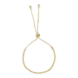 Yellow Gold Plated Brass Round Cut Zircons Embellished Chain Bracelet