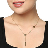 Love in a Charm Lariat Gold Plated Necklace