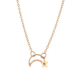 Gold Moon And Stars Interlinked Charm Necklace