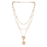 T Bar And Toggle Gold Plated Necklace