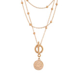 T Bar And Toggle Gold Plated Necklace