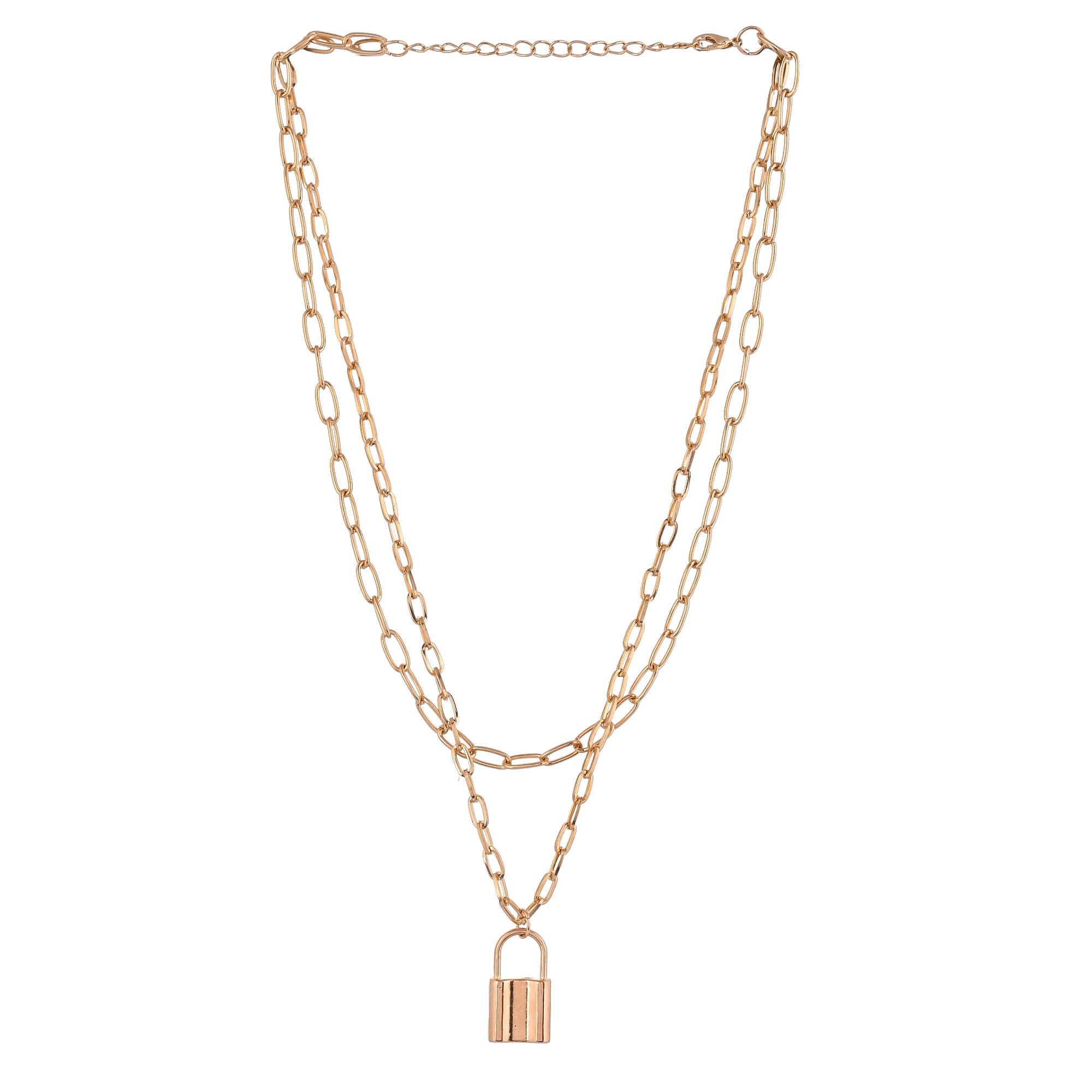 Rocksbox: 3 Layer Necklace with Lock Charm by 8 Other Reasons