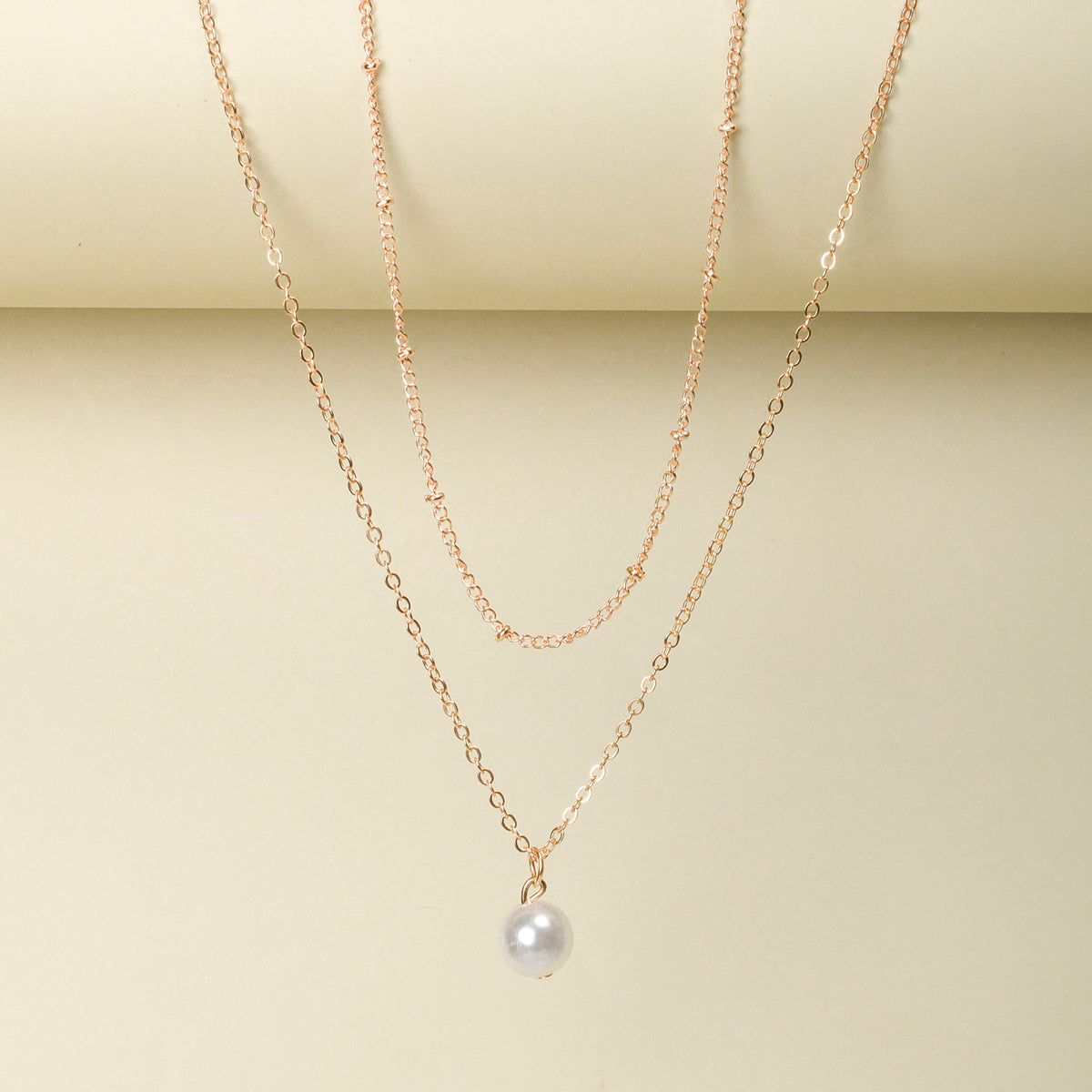 Trendy Essentials Delicate Faux Pearl Adorned Gold Plated Thin