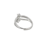 Sparkling Elegance Rectangle Cut CZ Adorned Silver Plated Ring