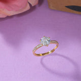 Gold Plated Round Cut Zircon Ring