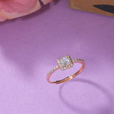 Rose Gold Plated Cushion Setting Emerald Cut CZ Brass Ring