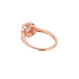 Cluster Setting Deep Set Zircons Adorned Brass Rose Gold Plated Ring