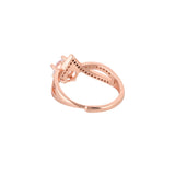 Rose Gold Plated Round Cut CZ Adorned Ring