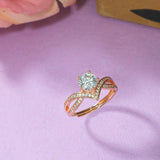Rose Gold Plated Round Cut CZ Adorned Ring