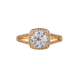 Yellow Gold Plated Large Zircon Adorned Ring