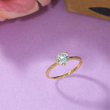 Gold Plated Round Cut Cubic Zirconia Adorned Ring