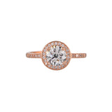 Sparkling Elegance Round Cut Zircon Adorned Rose Gold Plated Ring