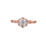 Rose Gold Plated Round Cut Zircon Ring