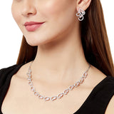 Sparkling Elegance Eye-Catching Necklace Set Studded With CZ Stones