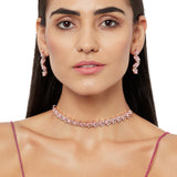 Rose Gold Plated Pink Studded CZ Necklace Sets