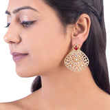 Zircon Gemstones Adorned Statement Earrings