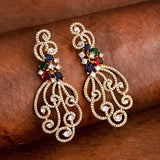 Filigree Design Brass Drop Earrings